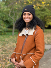 Load image into Gallery viewer, Black Satin Lined Beanie