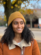 Load image into Gallery viewer, Mustard Satin Lined Beanie