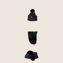 Load image into Gallery viewer, Beanie and Scarf Combo- Black