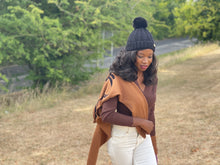 Load image into Gallery viewer, Tia Satin Lined Beanie With Detachable Pom- Black
