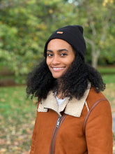 Load image into Gallery viewer, Black Satin Lined Beanie
